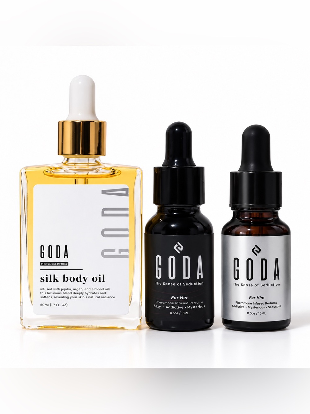 GODA Silk Body Oil & Fragrance Oil Trio